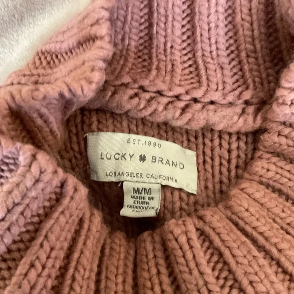 Lucky Brand Mock Neck, Cable Knit Sweater - Picture 3 of 4